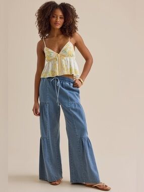 777. DYLAN RYAN Tiered wide leg pants  Sz M NWT